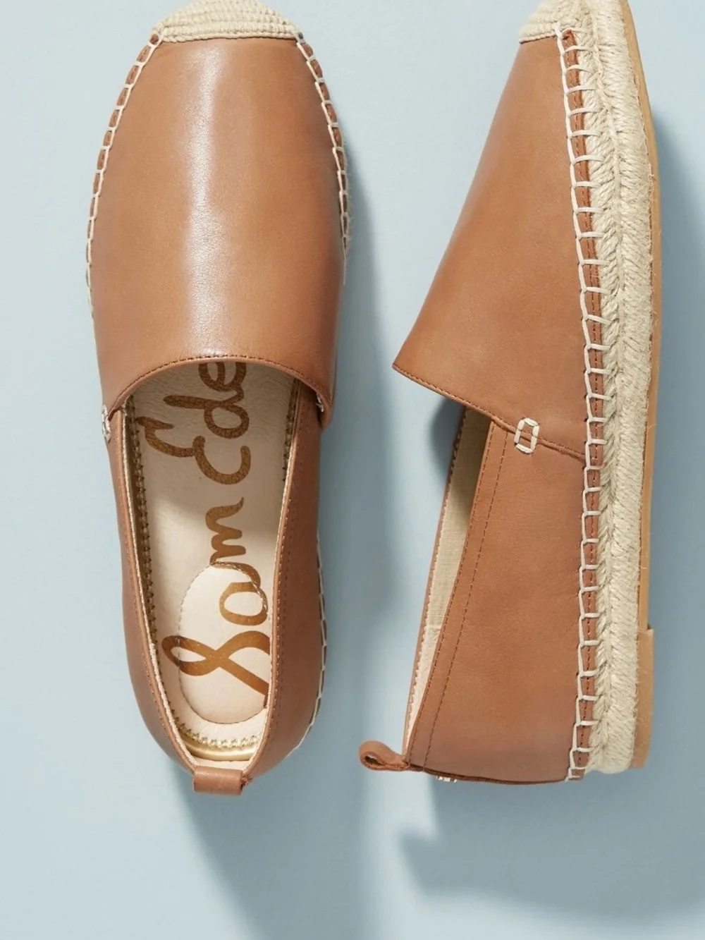 Sam Edelman Kesia Espadrille Flat In Latte Size 6 Leather Casual Shoes